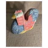 Country style rooster made of wood red white and
