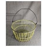 Yellow farm basket for picking apples etc. Back