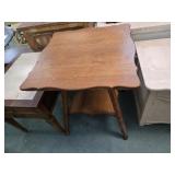 Oak occasionally table with leaf underneath main