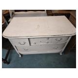 Bow front wash stand painted country white 5