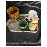 Collection of cups and d vases