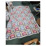 Contemporary house quilt. Queen size.