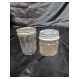 Pair of antique half pints cannig  jars.