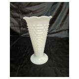 Hobnail milkglass vase 9.5 inches tall