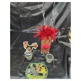 Chicken collectibles plus Rudolph Red nose