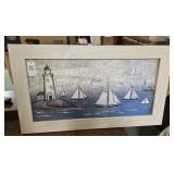 Sail boats 13 X 24 inches by Gary Zimn