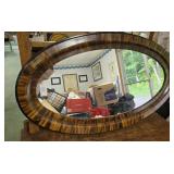 Oval mirror 34 inches at longest point.