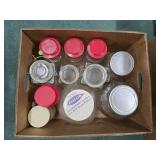 Box of jars and advertising pieces