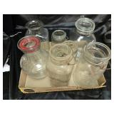 Box of clear jars some 1/2 gallon