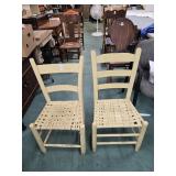 Pair of split bottom appalachian hand made chairs