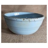 Blue salt glaze country bowl. 9.5 inches diameter
