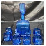 Blue streetcar drink set