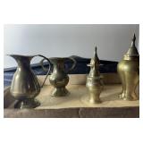 flat of misc brass pieces