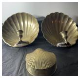 seashell themed brass decor