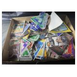 flat of sports cards and stickers
