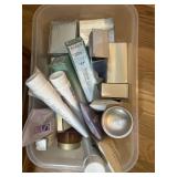shoebox tote of avon products - many new in box