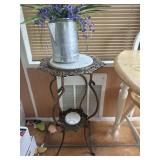 pedestal table and pitcher