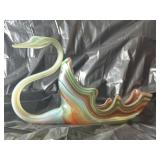 Art glass swan bowl