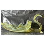 Art glass swan bowl