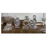 Lot of 6 - clocks, crystal candle holder, etc