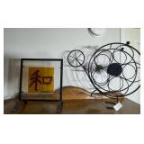 Wine bottle rack and Asian table decor