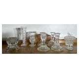 Glass candle holders and trinket dishes