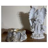 2 angel decor pieces