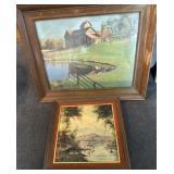 pair of wooden frame pictures
