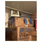 Group of records and misc in boxes