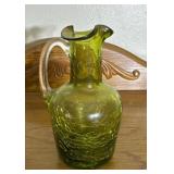MCM Crackle Glass Small Pitcher Art