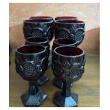 Lot of 8 Avon Ruby Red Goblets