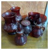 9 pieces Ruby Red Glassware