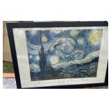 framed starry night poster