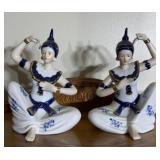 2 1970s Thai temple dancer porcelain
