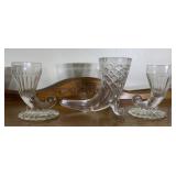 Group of 3 cornucopia - 1 Crystal, 2 Jeannette