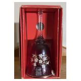 Bohemia cranberry glass bell in box