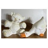 Ceramics - teddy bear and goose
