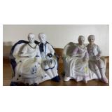 pair of victorian seated couple figurines