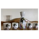 Geisha girl sake set of 5