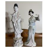 2 porcelain figures- left is missing hand