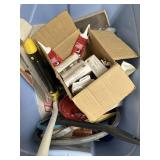Tote of misc house repair items