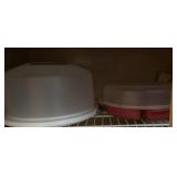 travel cake plate and tubberware