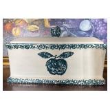 Apple green spongeware bread box
