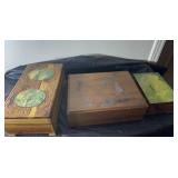 3 wooden boxes