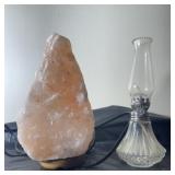 salt lamp and mini oil lamp