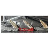3 single blade folding knives