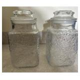 pair of glass cannisters