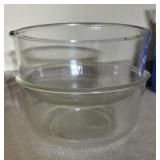 2 Unmarked large glass bowls