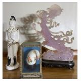 Lot of 3 misc Asian pieces including avon bottle