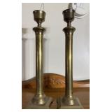 Approx 16ï¿½ tall pair of brass candlestick holders